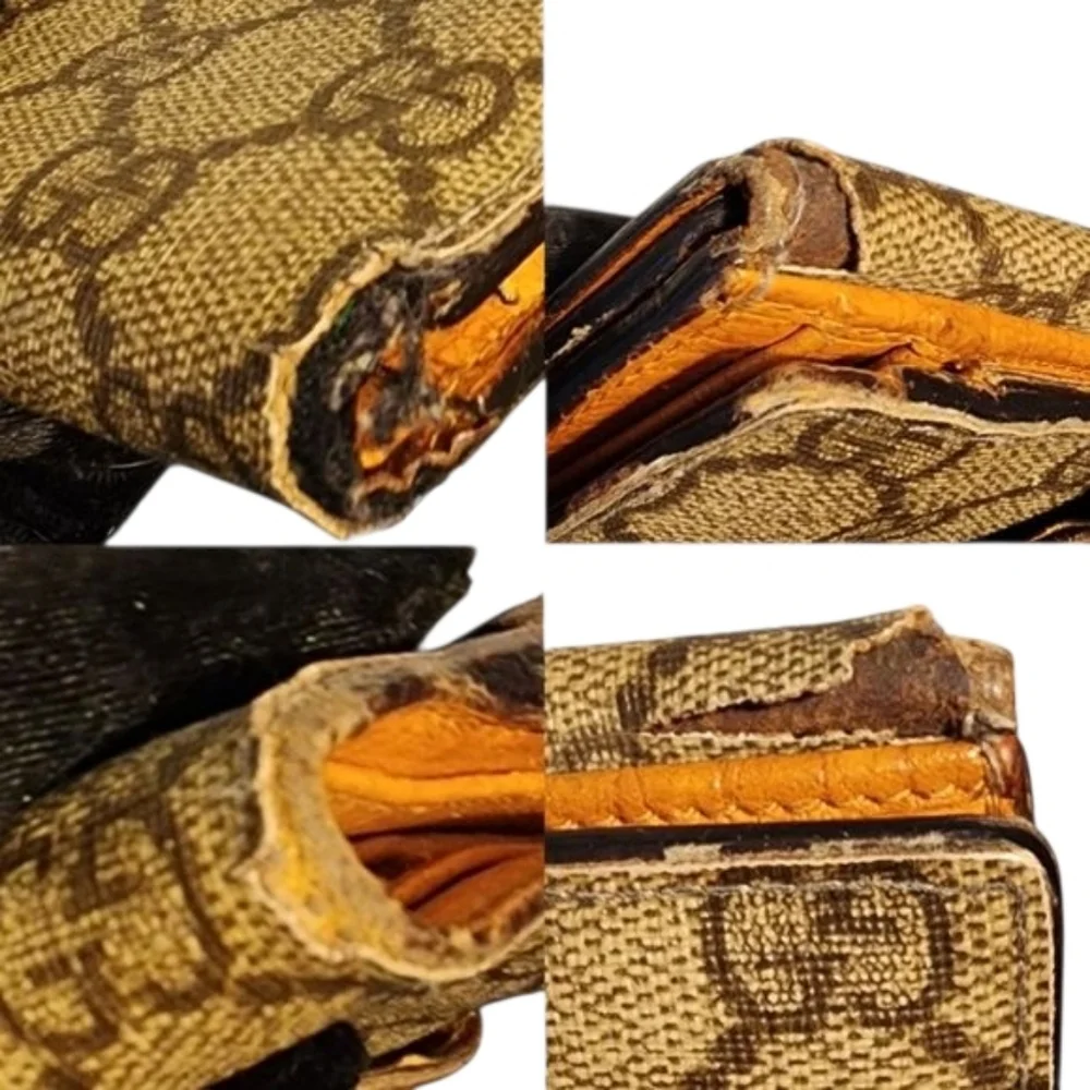 Gucci Tangerine French Compact Vintage Wallet Authentic 100%